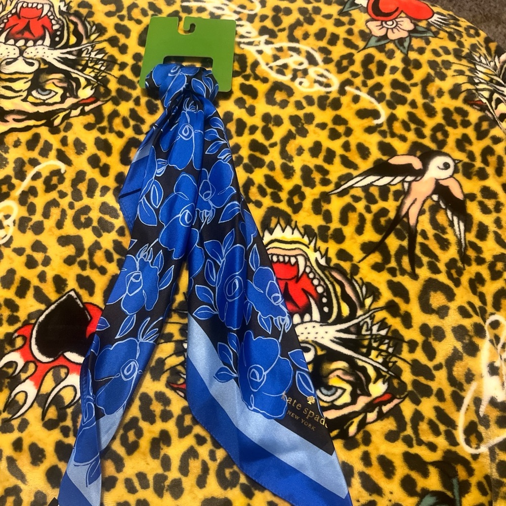 Kate Spade Vibrant Blue Floral Scarf
